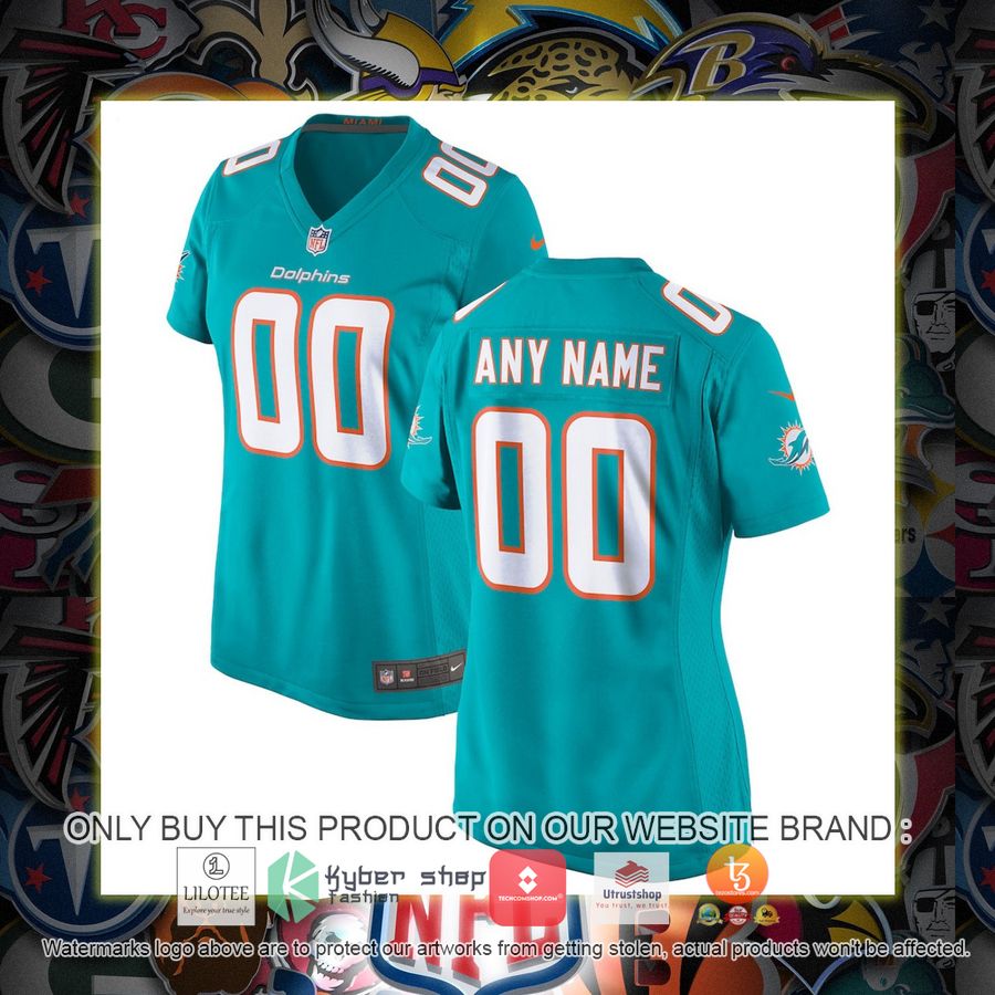 personalized miami dolphins nike womens aqua football jersey 1 45258