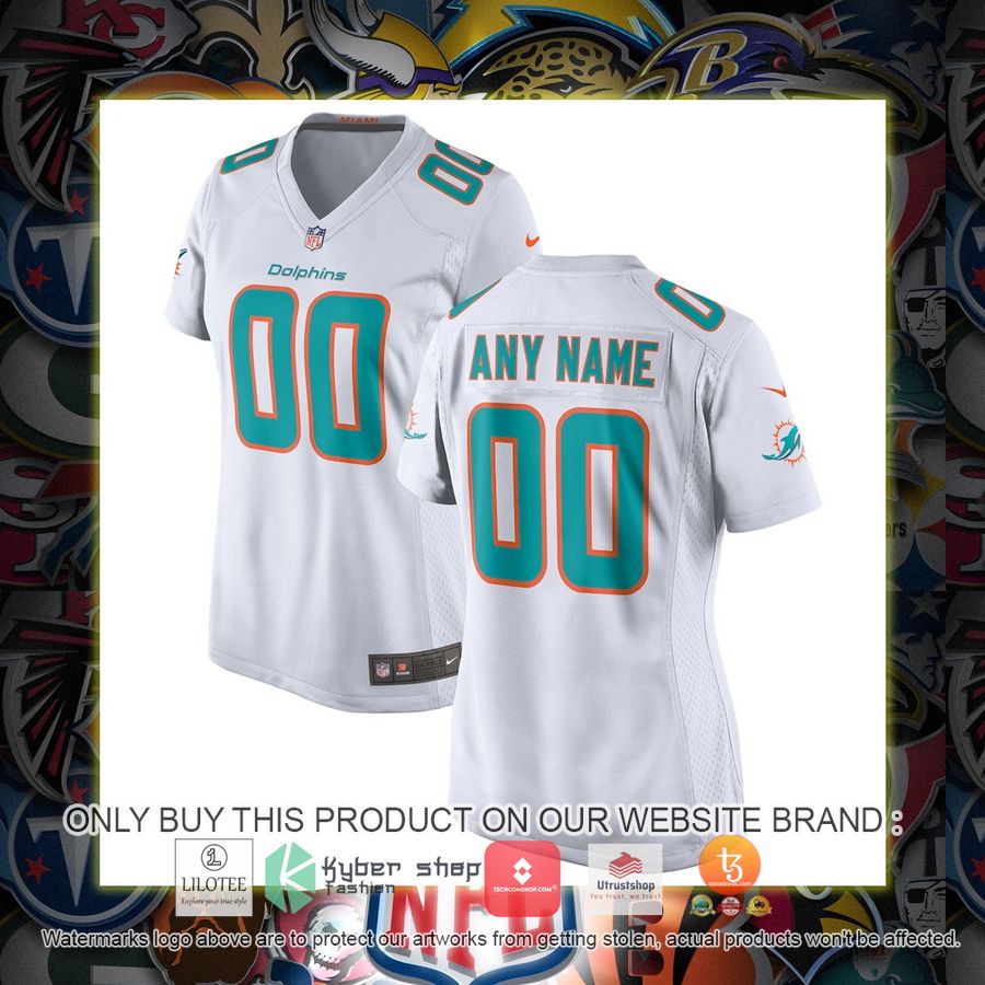 HOT Miami Dolphins Nike Women's White Personalized Football Jersey 1 personalized miami dolphins nike womens white football jersey 1 7783