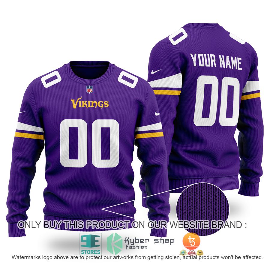 personalized minnesota vikings nfl purple sweater 1 11010