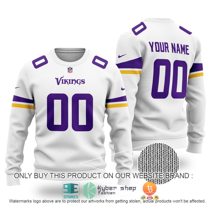 personalized minnesota vikings nfl white sweater 1 71039