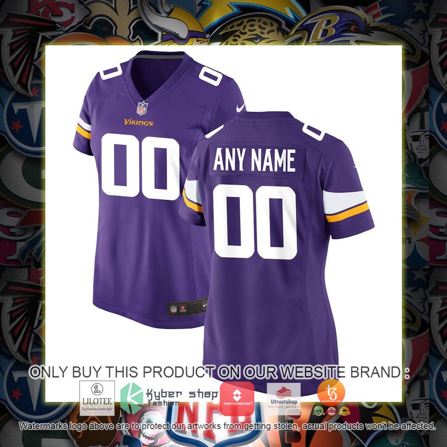 personalized minnesota vikings nike womens purple football jersey 1 7246