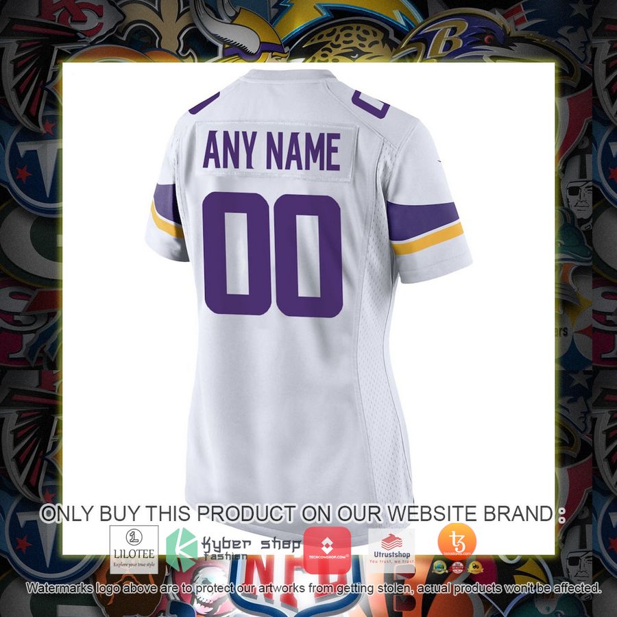 HOT Minnesota Vikings Nike Women's White Personalized Football Jersey 3 personalized minnesota vikings nike womens white football jersey 3 75682