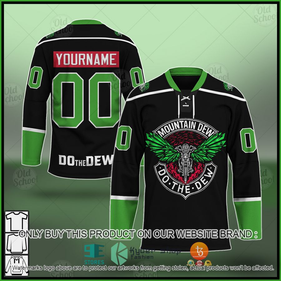 personalized mountain dew throttle up black hockey jersey 1 60151