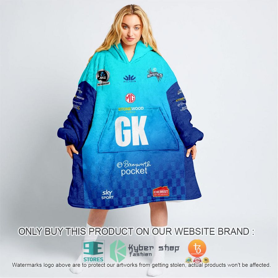 personalized netball new zealand anz northern mystics sherpa hoodie blanket 1 35668