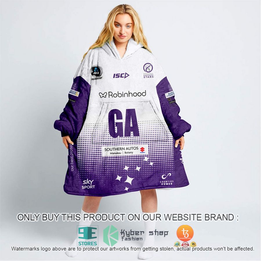NEW Personalized Netball New Zealand ANZ Nothern Stars Fleece Hoodie Blanket 10 personalized netball new zealand anz nothern stars sherpa hoodie blanket 1 70944