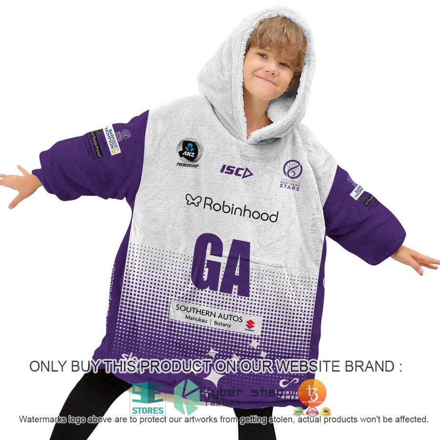 NEW Personalized Netball New Zealand ANZ Nothern Stars Fleece Hoodie Blanket 4 personalized netball new zealand anz nothern stars sherpa hoodie blanket 4 37752
