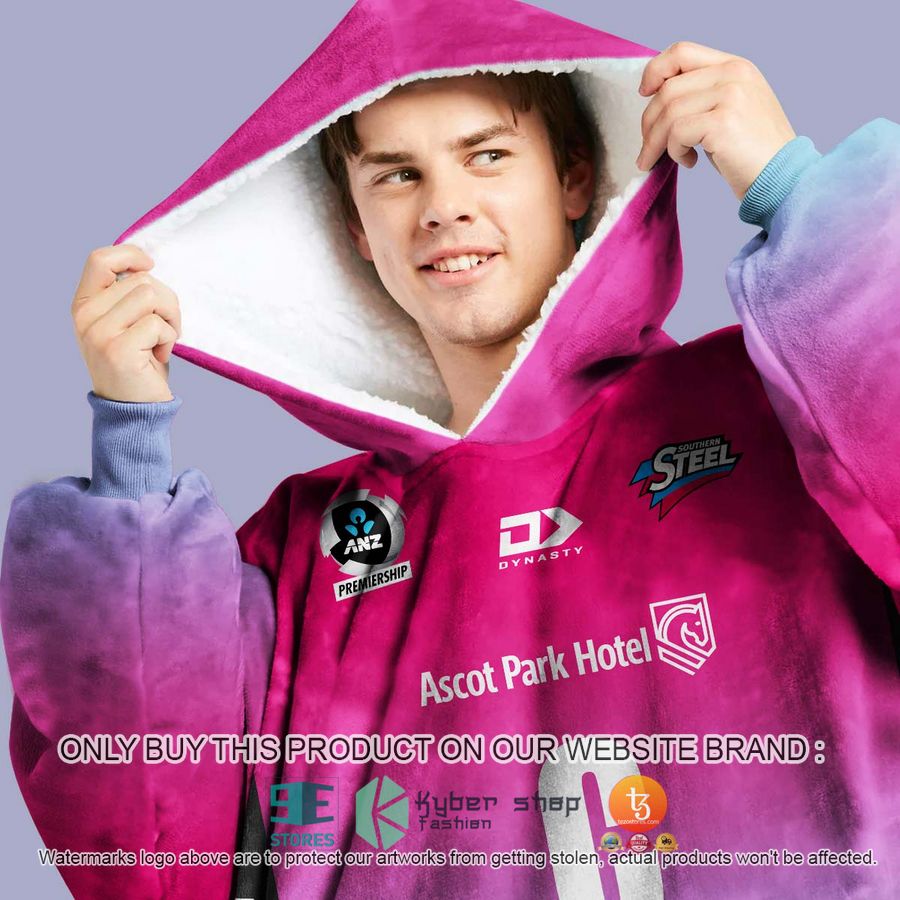 NEW Personalized Netball New Zealand ANZ Southern Steels Fleece Hoodie Blanket 2 personalized netball new zealand anz southern steels sherpa hoodie blanket 2 58719