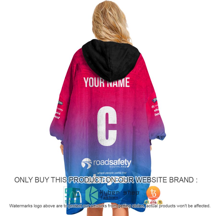 NEW Personalized Netball New Zealand ANZ Southern Steels Fleece Hoodie Blanket 3 personalized netball new zealand anz southern steels sherpa hoodie blanket 3 8320