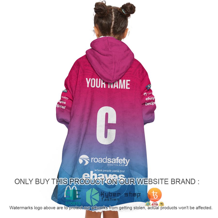 NEW Personalized Netball New Zealand ANZ Southern Steels Fleece Hoodie Blanket 5 personalized netball new zealand anz southern steels sherpa hoodie blanket 5 63646