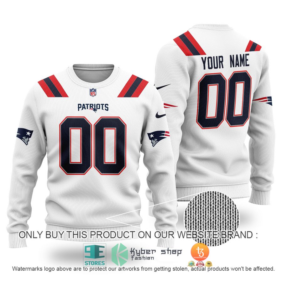 personalized new england patriots nfl white sweater 1 88032