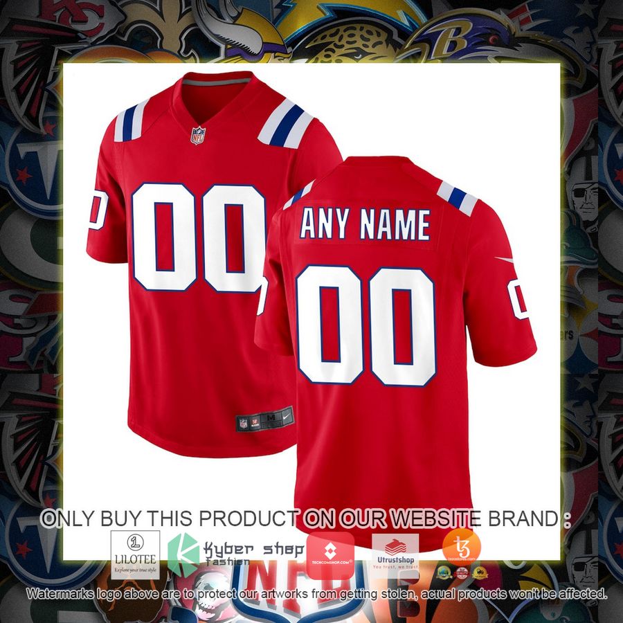 HOT New England Patriots Nike Alternate Red Personalized Football Jersey 6 personalized new england patriots nike alternate red football jersey 1 31179