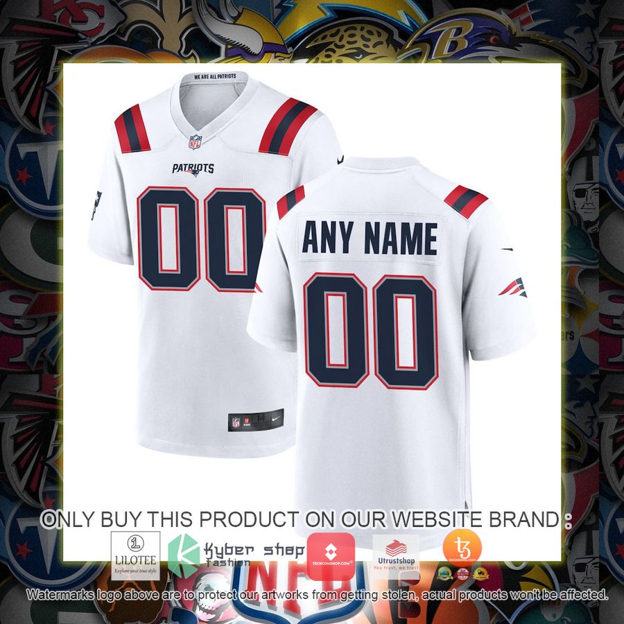 HOT New England Patriots Nike White Personalized Football Jersey 1 personalized new england patriots nike white football jersey 1 42329