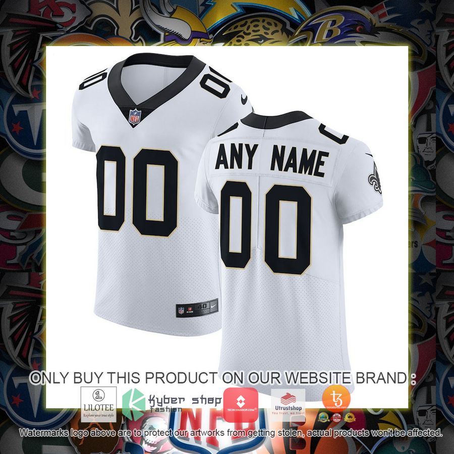 personalized new orleans saints nike vapor untouchable elite white football jersey 1 56554