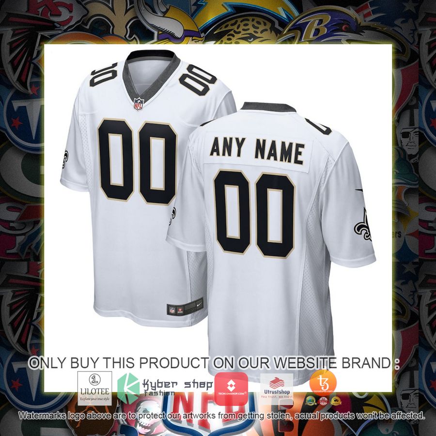 personalized new orleans saints nike white football jersey 1 35777
