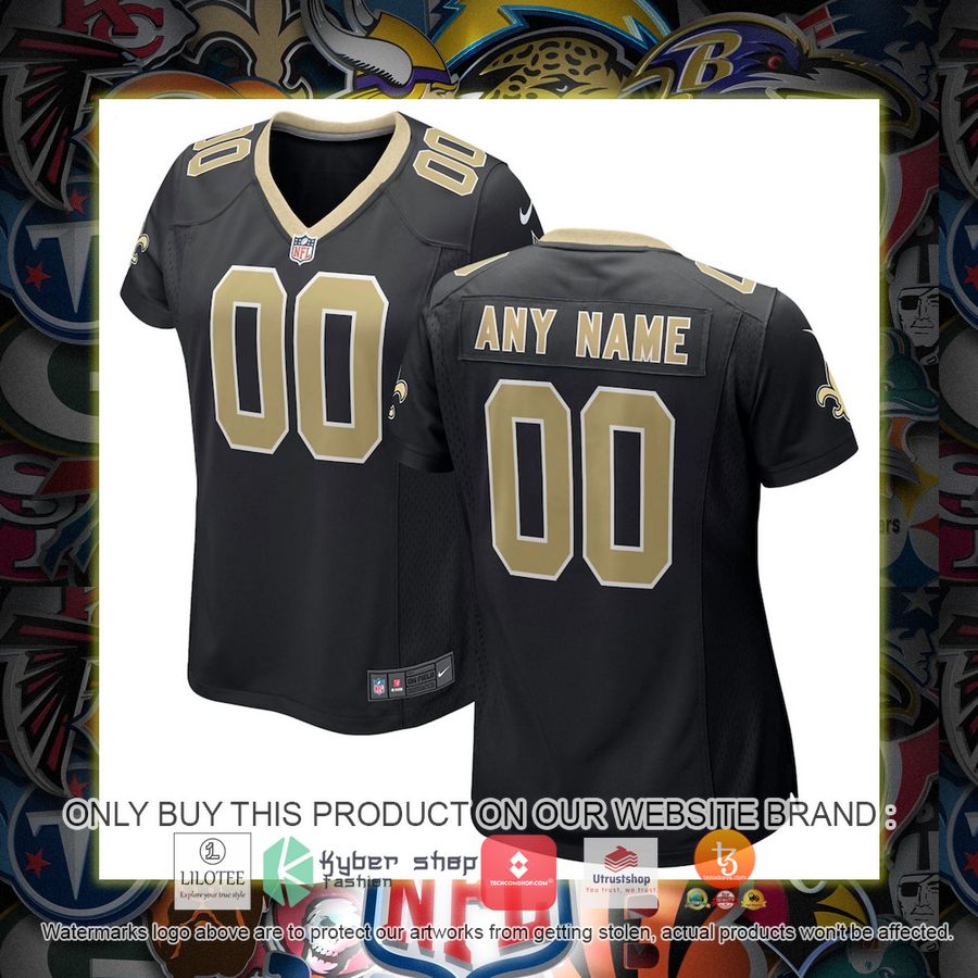 personalized new orleans saints nike womens black football jersey 1 25037