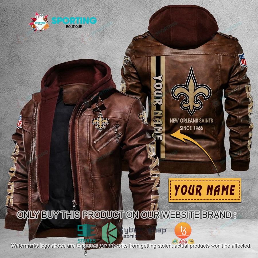 personalized new orleans saints since 1966 leather jacket 2 52591
