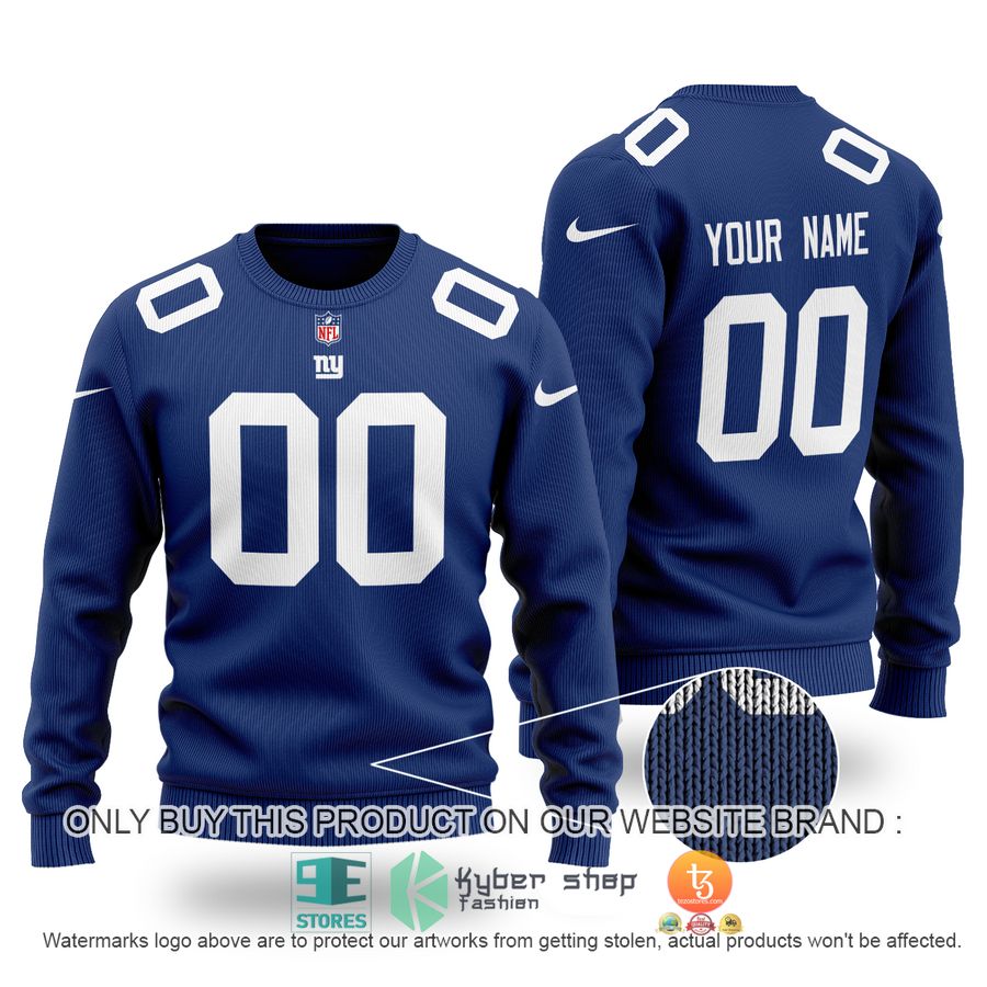 NEW New York Giants blue Custom Name Sweater 3 personalized new york giants nfl blue sweater 1 30138