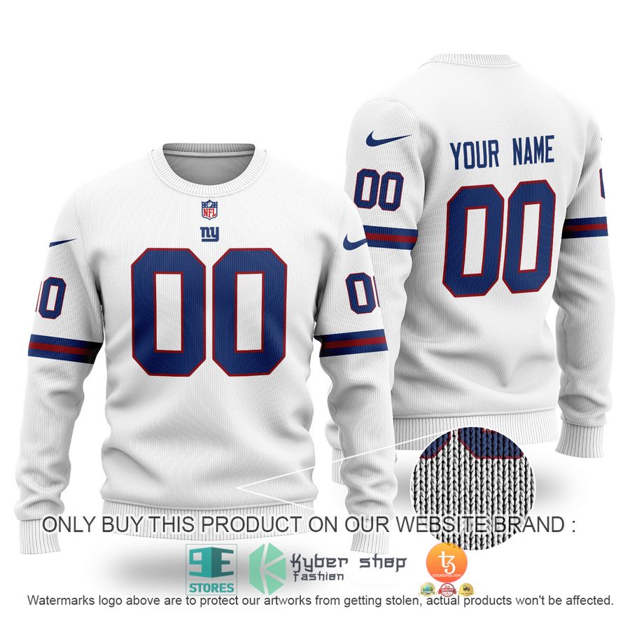 NEW New York Giants white Custom Name Sweater 3 personalized new york giants nfl white sweater 1 39439