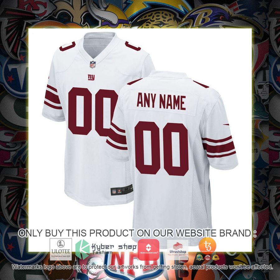 HOT New York Giants Nike White Personalized Football Jersey 1 personalized new york giants nike white football jersey 1 17082