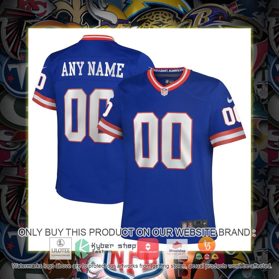personalized new york giants nike youth classic royal football jersey 1 16473