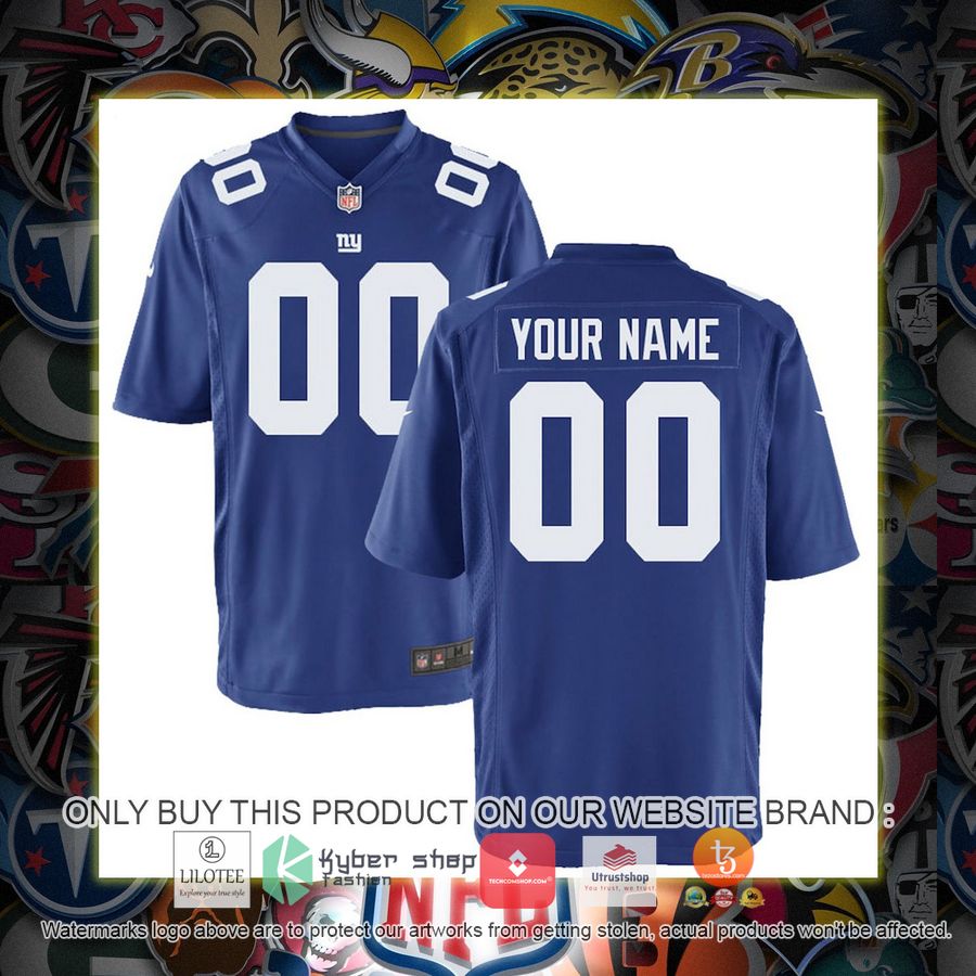 personalized new york giants nike youth royal football jersey 1 47630