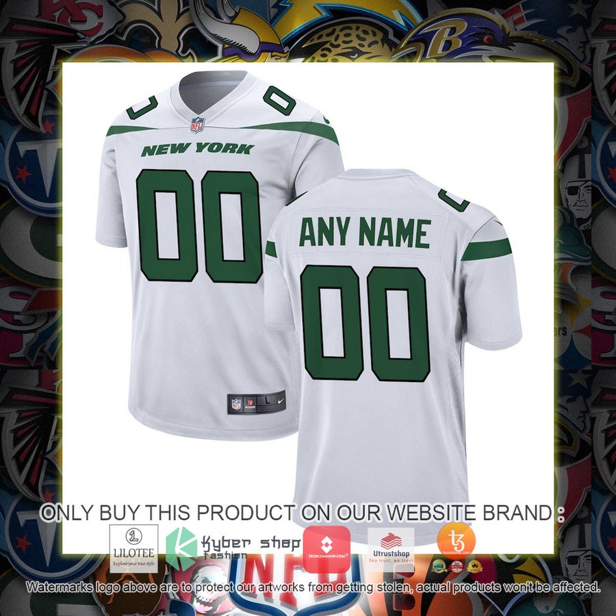 HOT New York Jets Nike White Personalized Football Jersey 1 personalized new york jets nike white football jersey 1 43433