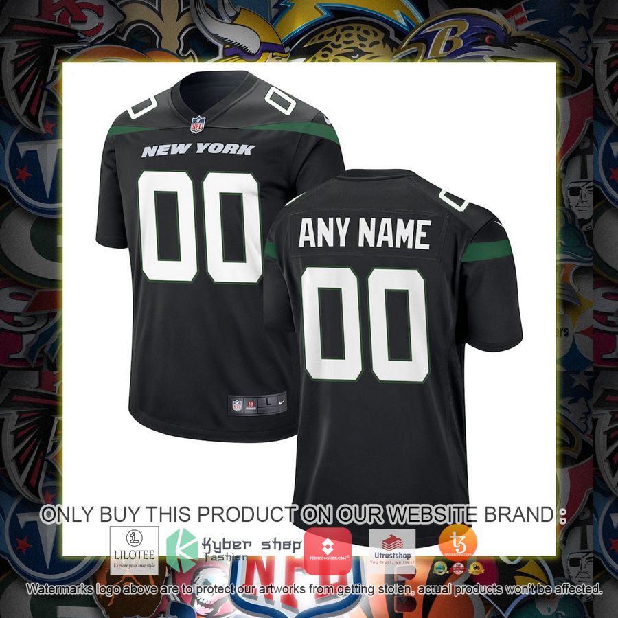personalized new york jets nike youth black football jersey 1 46692