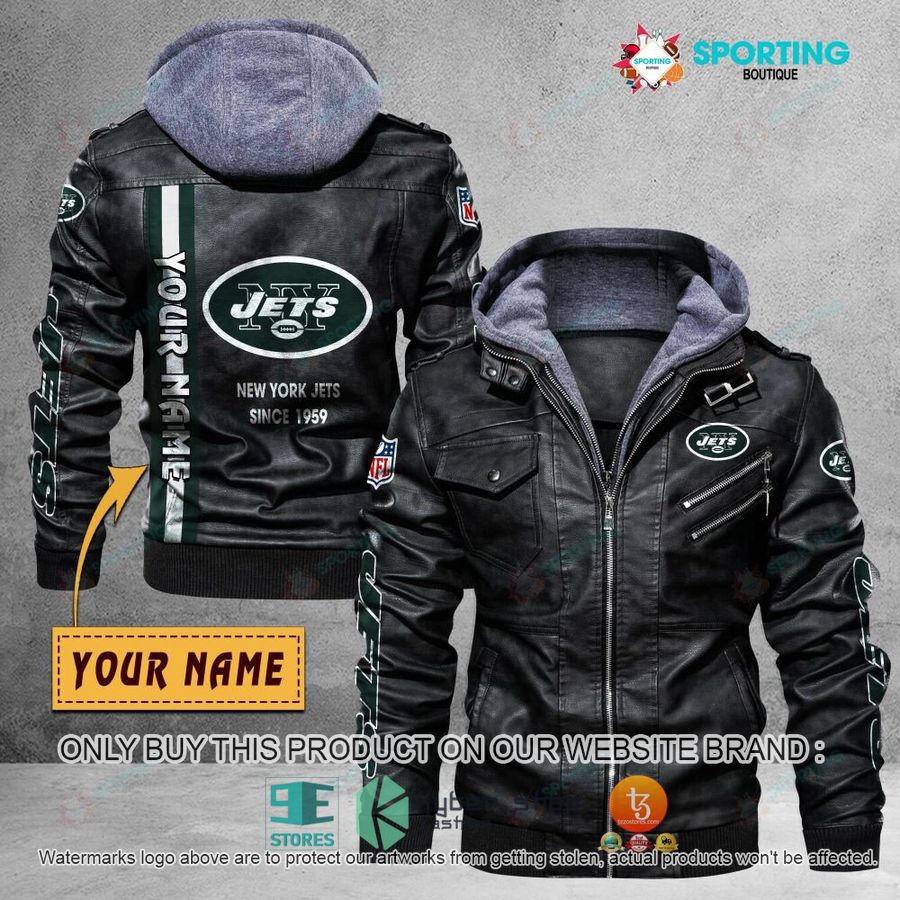 personalized new york jets since 1959 leather jacket 1 30548