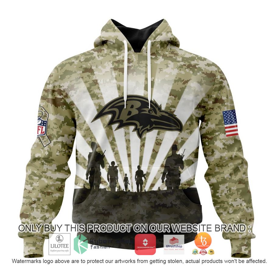 HOT Personalized NFL Baltimore Ravens Salute To Service Honor Veterans And Their Families 3D Shirt, Hoodie 1 personalized nfl baltimore ravens salute to service honor veterans and their families 3d shirt hoodie 1 76522