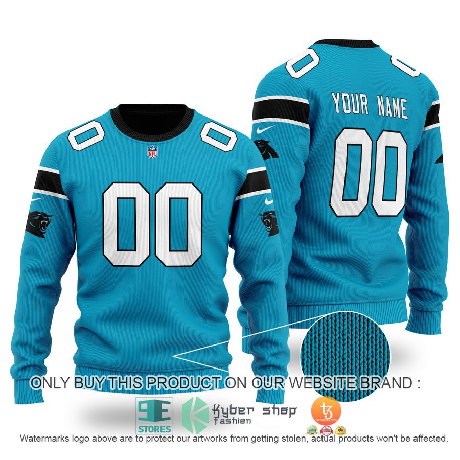personalized nfl carolina panthers blue sweater 1 6757