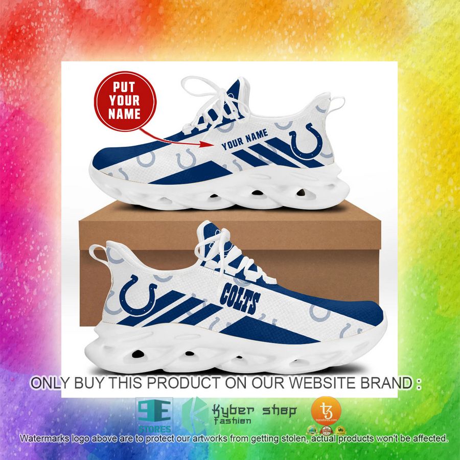 NEW Personalized NFL Indianapolis Colts White Max Soul Sneaker 3 personalized nfl indianapolis colts white max soul shoes 3 12962