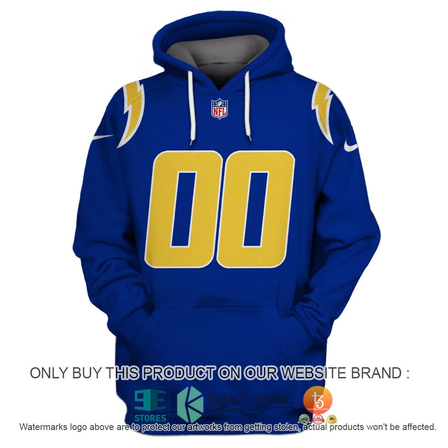 personalized nfl los angeles chargers dark blue shirt hoodie 2 78609