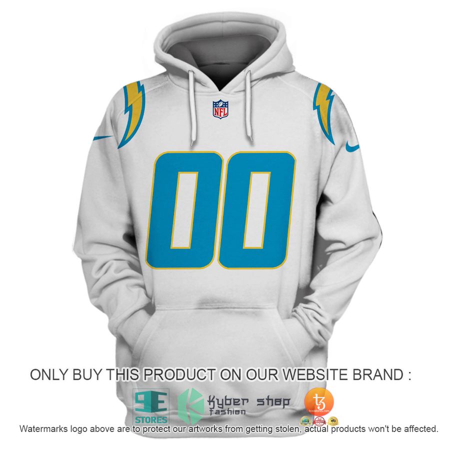 personalized nfl los angeles chargers white shirt hoodie 2 93160