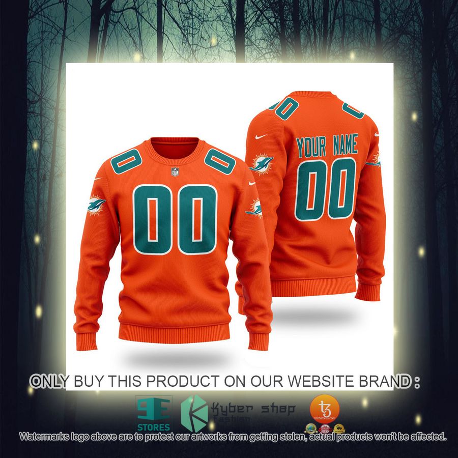 Personalized Nfl Miami Dolphins Orange Sweater 2 16044