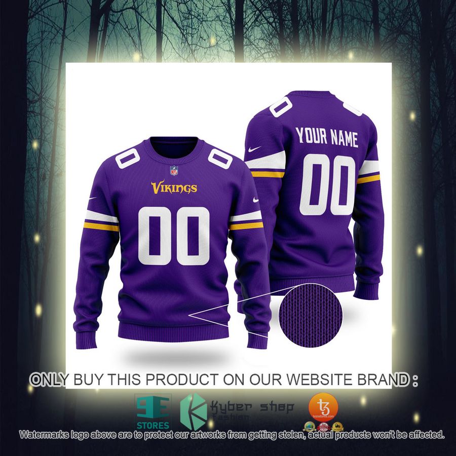personalized nfl minnesota vikings purple sweater 2 33339