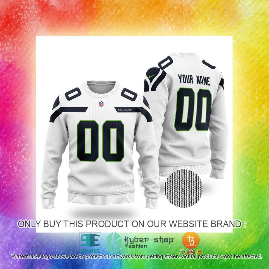 personalized nfl seattle seahawks white sweater 3 31571