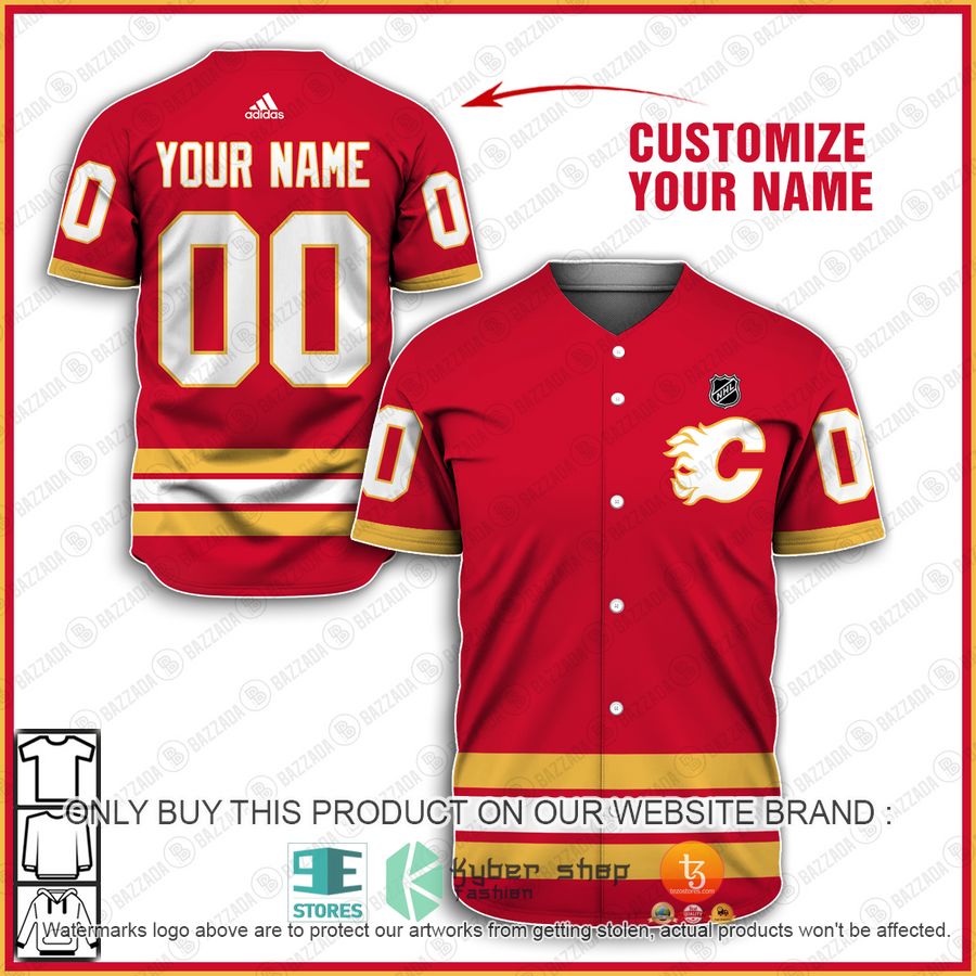 HOT NHL Calgary Flames Personalized Baseball Jersey 1 personalized nhl calgary flames baseball jersey shirt 1 27230