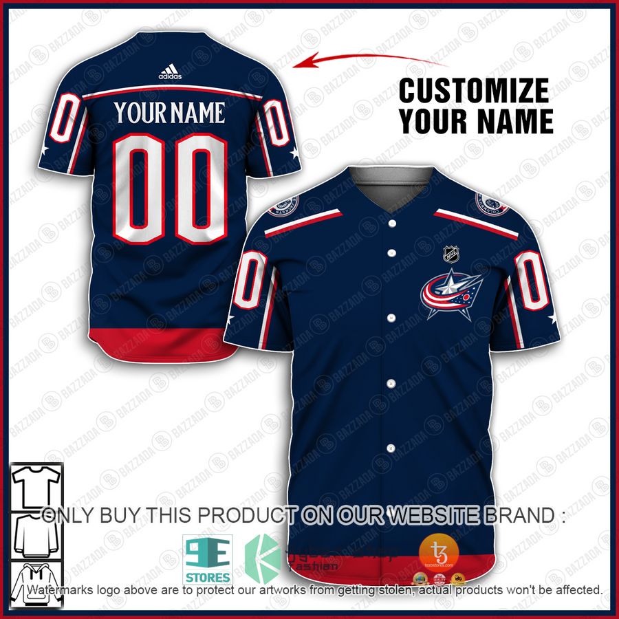 personalized nhl columbus blue jackets baseball jersey shirt 1 13664