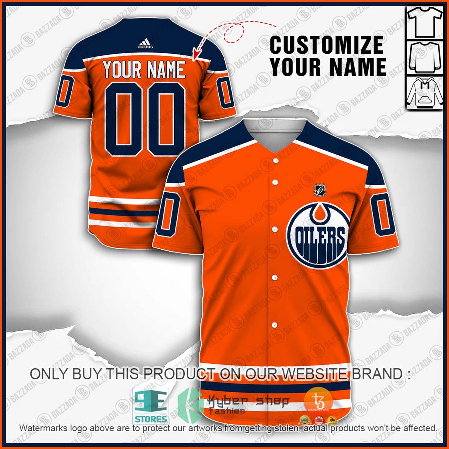 HOT NHL Edmonton Oilers Personalized Baseball Jersey 7 personalized nhl edmonton oilers baseball jersey shirt 1 85651