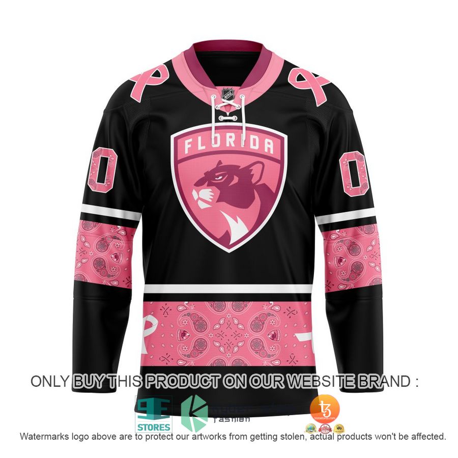 personalized nhl florida panthers breast cancer awareness paisley hockey jersey 1 5404