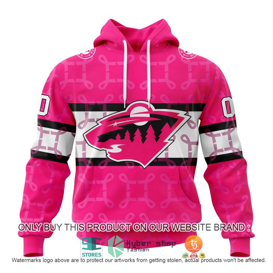 personalized nhl minnesota wild breast cancer awareness shirt hoodie 1 27580