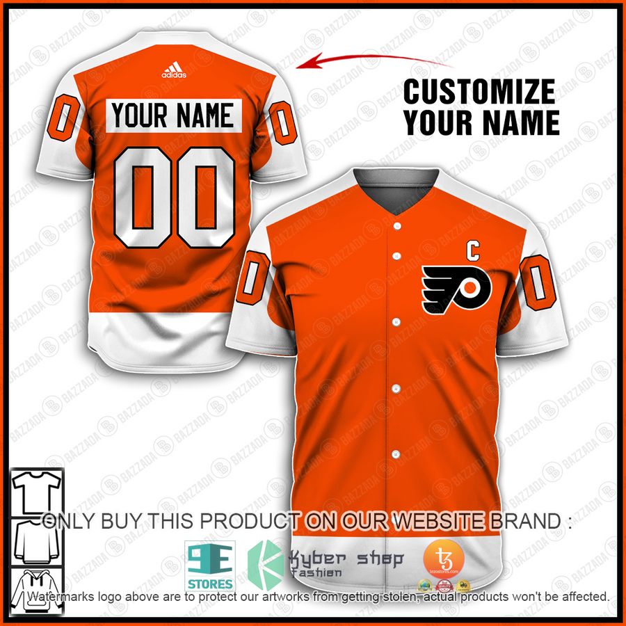 HOT NHL Philadelphia Flyers Personalized Baseball Jersey 6 personalized nhl philadelphia flyers baseball jersey shirt 1 33198