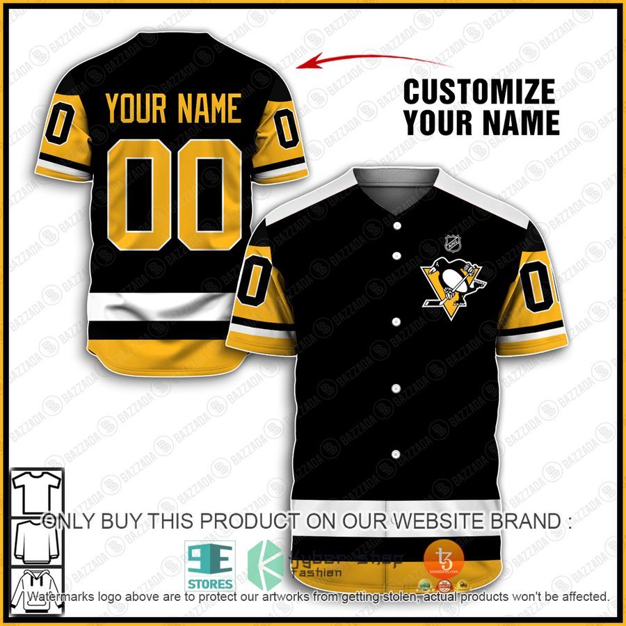 HOT NHL Pittsburgh Penguins Personalized Baseball Jersey 6 personalized nhl pittsburgh penguins baseball jersey shirt 1 79819