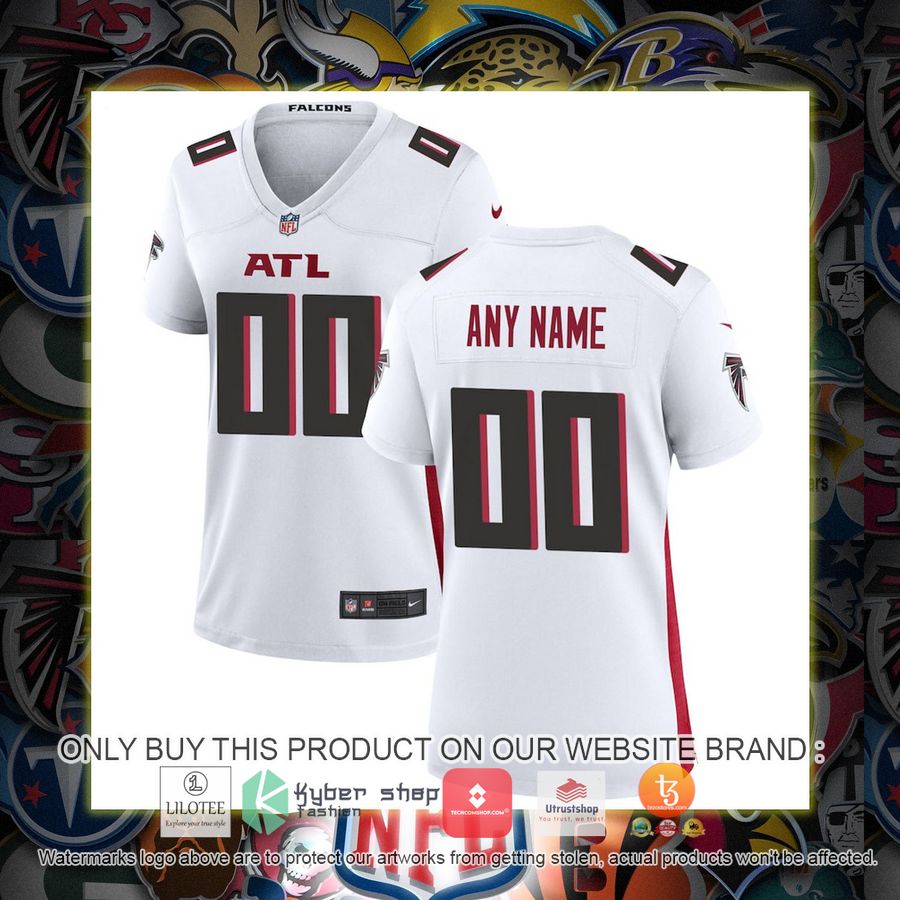 HOT Nike Atlanta Falcons Women's White Personalized Football Jersey 1 personalized nike atlanta falcons womens white football jersey 1 50305