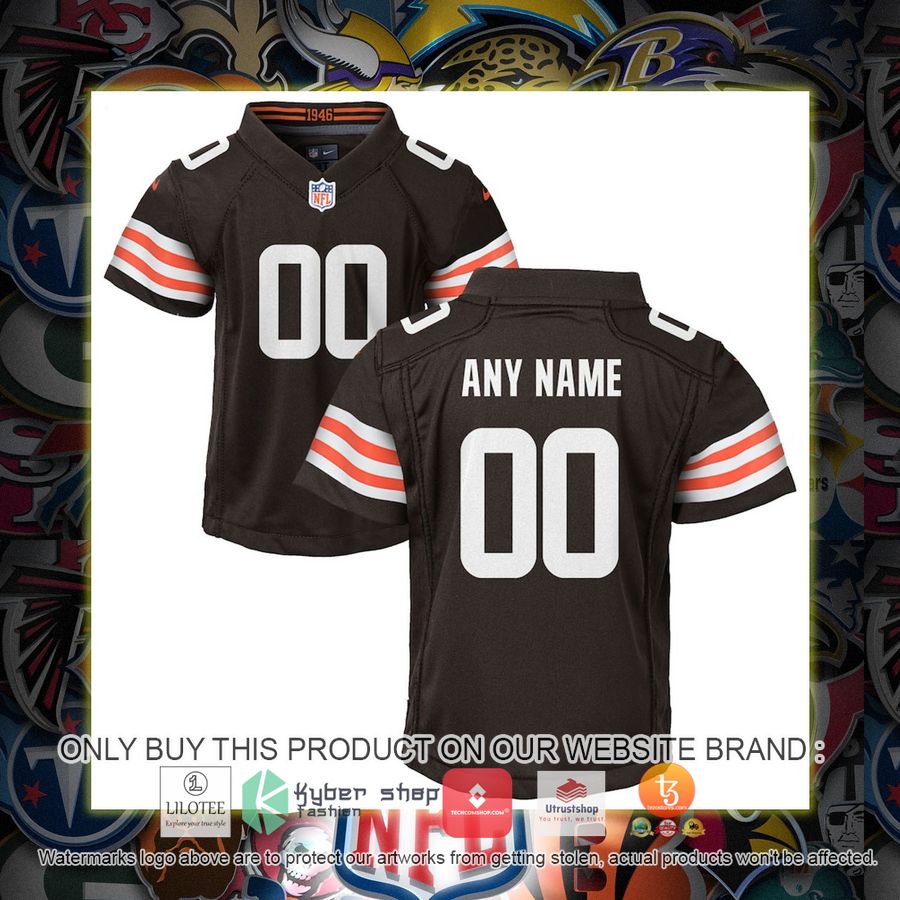 personalized nike cleveland browns youth brown football jersey 1 40201