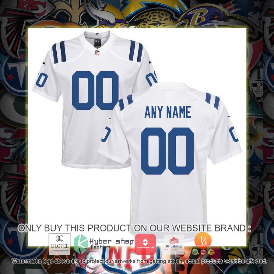 personalized nike indianapolis colts youth white football jersey 1 44453