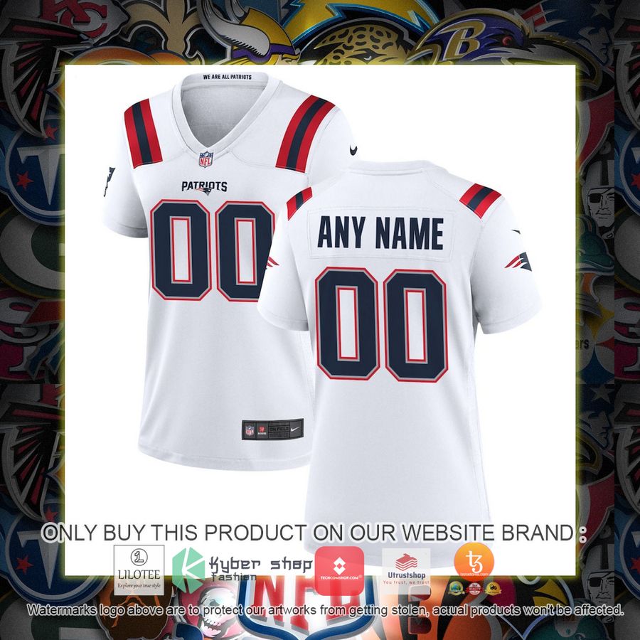 HOT Nike New England Patriots Women's White Personalized Football Jersey 6 personalized nike new england patriots womens white football jersey 1 81323