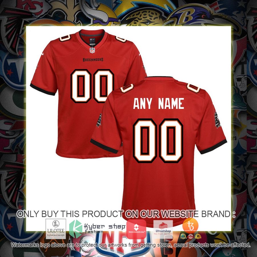 personalized nike tampa bay buccaneers youth red football jersey 1 415