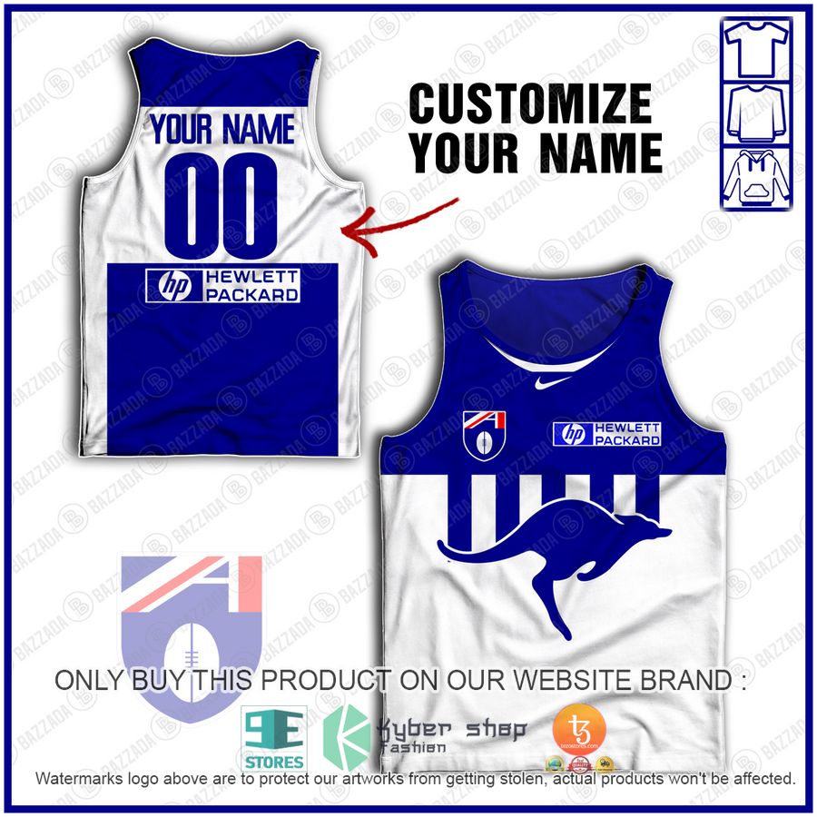 personalized north melbourne football club vintage retro afl guernsey 90s tank top 1 34879
