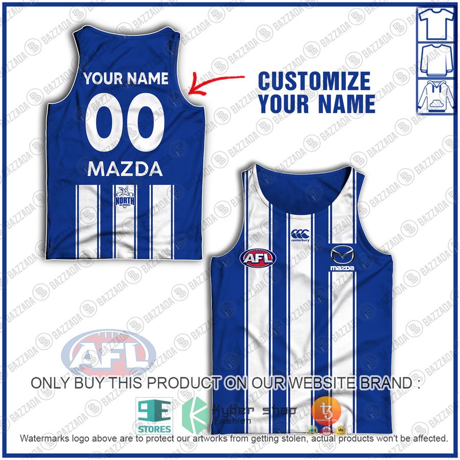 personalized north melbourne kangaroos vintage centenary guernsey mazda blue tank top 1 90178
